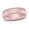 Thumbnail Image 0 of Milgrain Beveled Wedding Band 14K Rose Gold 6mm