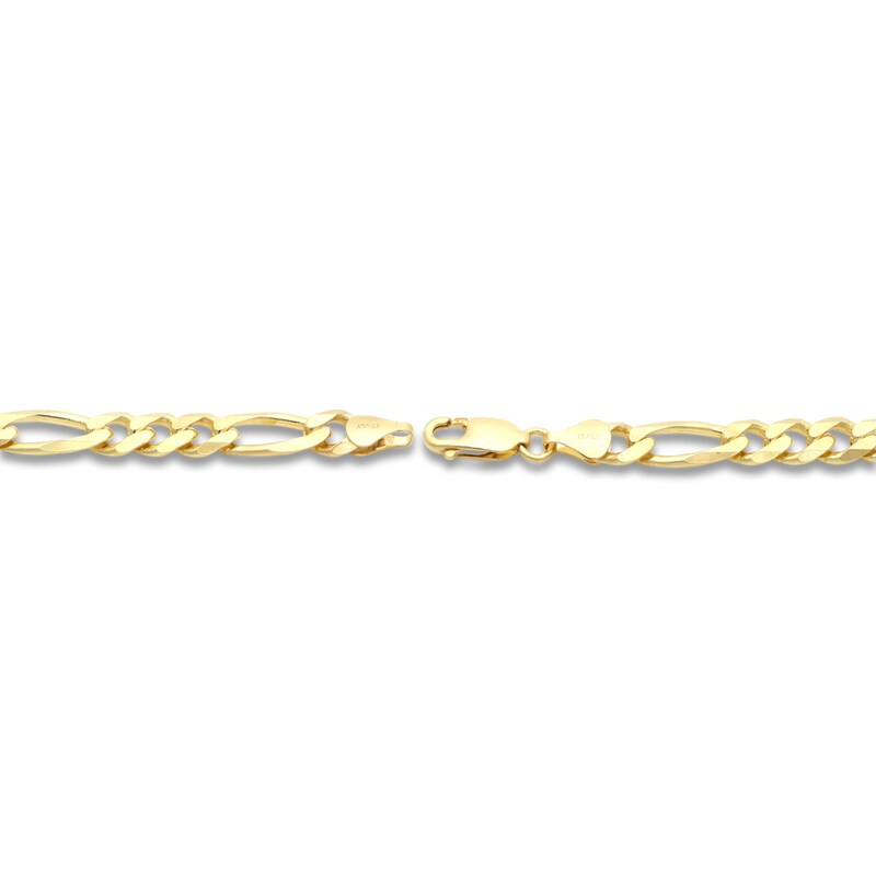Main Image 2 of Solid Figaro Chain Bracelet 18K Yellow Gold 8.5" 6.9mm