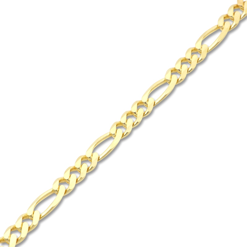 Main Image 3 of Solid Figaro Chain Bracelet 18K Yellow Gold 8.5" 6.9mm
