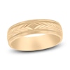 Thumbnail Image 1 of Leaf Milgrain Wedding Band 14K Yellow Gold 6mm
