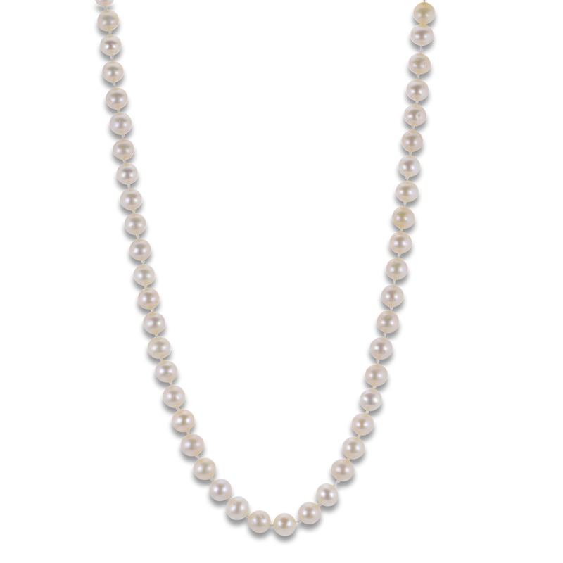 Main Image 2 of Freshwater Cultured Pearl Strand Necklace 14K Yellow Gold 36" 6.0mm