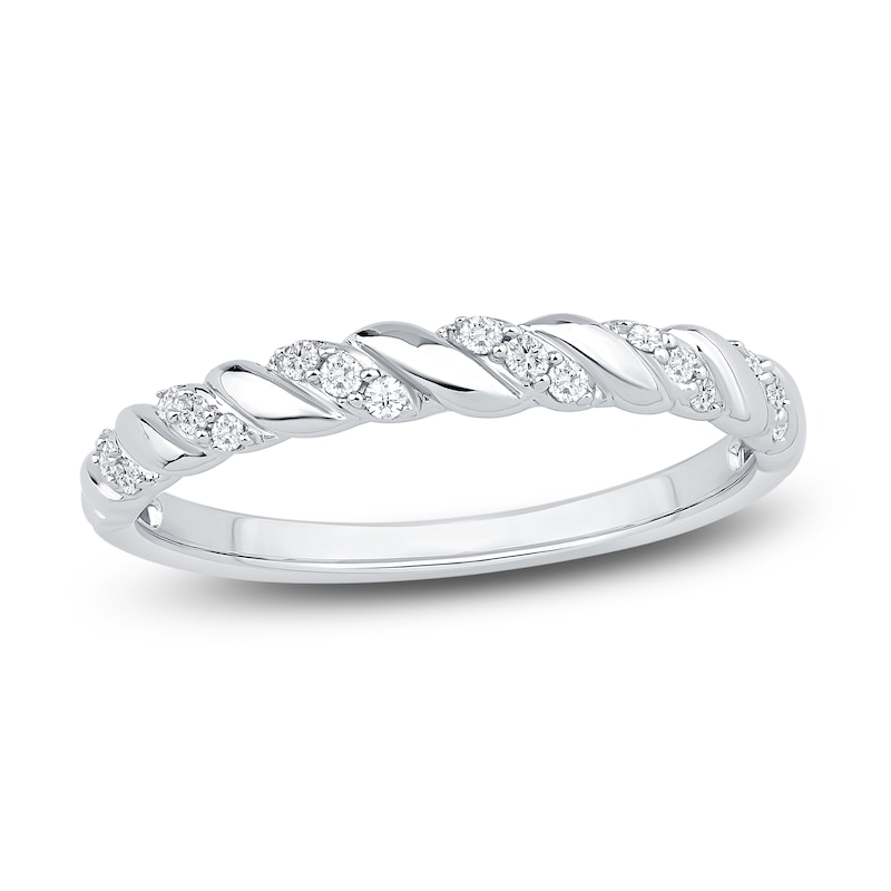 Main Image 1 of Diamond Twist Anniversary Band 1/10 ct tw 14K White Gold