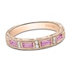 Thumbnail Image 1 of Kirk Kara Natural Pink Sapphire & Diamond Wedding Band 1/20 ct tw 14K Rose Gold