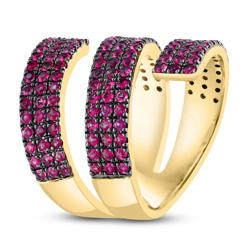 Main Image 2 of LALI Jewels Natural Ruby Spiral Ring 14K Yellow Gold