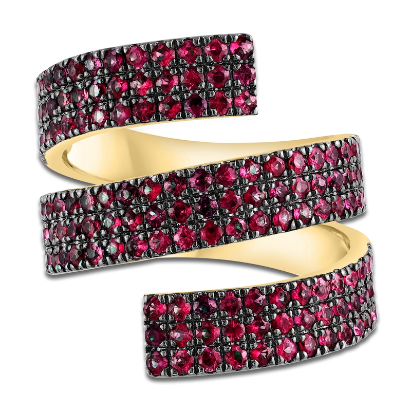 Main Image 3 of LALI Jewels Natural Ruby Spiral Ring 14K Yellow Gold