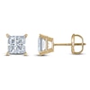 Thumbnail Image 1 of Princess-Cut Lab-Grown Diamond Solitaire Stud Earrings 4 ct tw 14K Yellow Gold (F/SI2)
