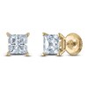 Thumbnail Image 2 of Princess-Cut Lab-Grown Diamond Solitaire Stud Earrings 4 ct tw 14K Yellow Gold (F/SI2)