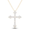 Thumbnail Image 1 of Diamond Flared Cross Necklace 1/2 ct tw 10K Yellow Gold 18"