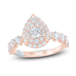 Pnina Tornai Multi-Diamond Pear-Shaped Engagement Ring 2 ct tw 14K Rose Gold