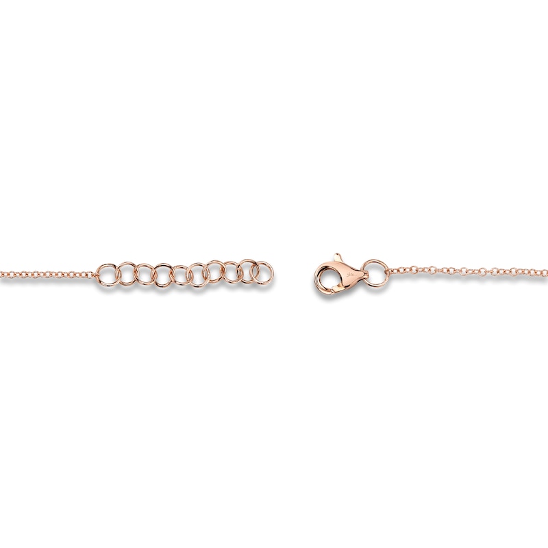 Main Image 2 of Shy Creation Diamond Heart Bracelet 1/20 ct tw 14K Rose Gold 7" SC55002978