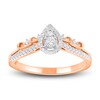 Thumbnail Image 2 of Multi-Diamond Pear-Shaped Halo Bridal Set 1/4 ct tw 10K Rose Gold