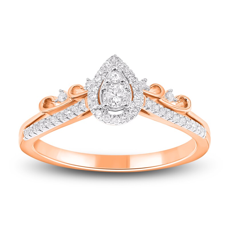 Main Image 2 of Multi-Diamond Pear-Shaped Halo Bridal Set 1/4 ct tw 10K Rose Gold