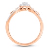 Thumbnail Image 4 of Multi-Diamond Pear-Shaped Halo Bridal Set 1/4 ct tw 10K Rose Gold