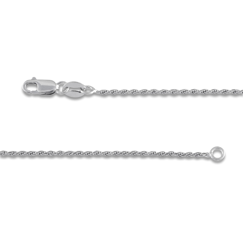 Main Image 2 of Solid Diamond-Cut Rope Chain Necklace 1.3mm Sterling Silver 18"