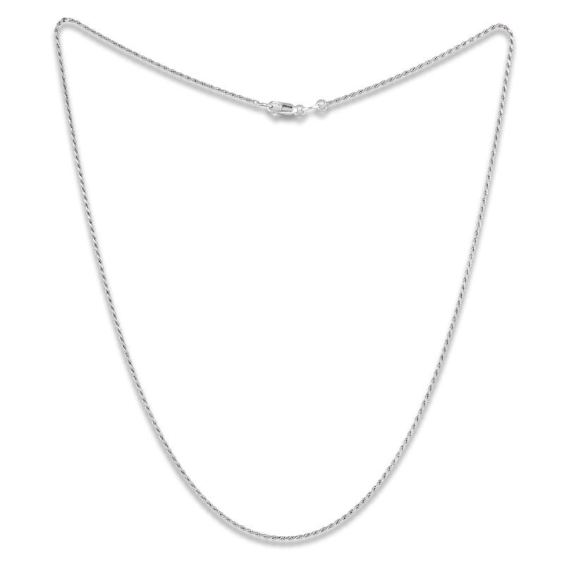 Main Image 4 of Solid Diamond-Cut Rope Chain Necklace 1.3mm Sterling Silver 18"