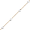 Thumbnail Image 1 of Italia D'Oro Hollow Bead Tin-Cup Bracelet 14K Two-Tone Gold 7.5"