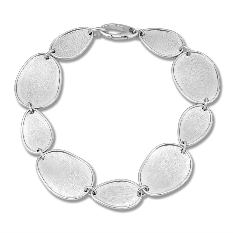 Main Image 1 of Italia D'Argento Pebble Texture Bracelet Sterling Silver 8.5"