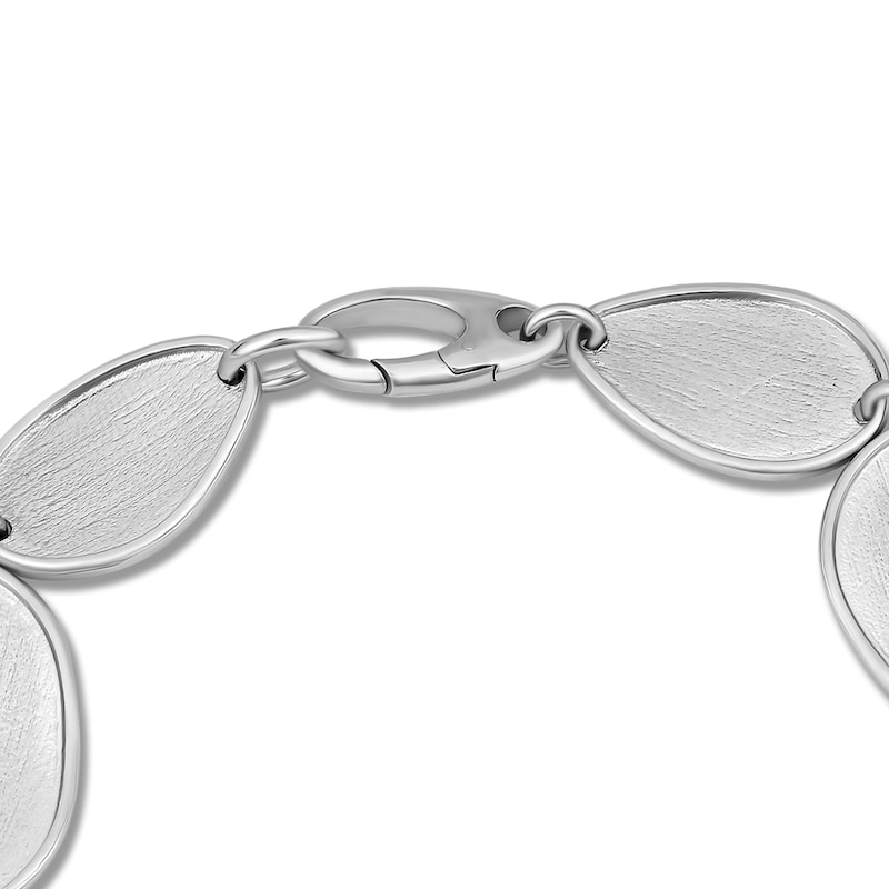 Main Image 2 of Italia D'Argento Pebble Texture Bracelet Sterling Silver 8.5"