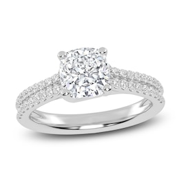 Lab-Grown Cushion-Cut Diamond Engagement Ring 1-1/4 ct tw 14K White Gold