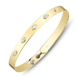 Shy Creation Marquise-Cut Diamond Five-Stone Bangle Bracelet 1/3 ct tw 14K Yellow Gold SC55021224ZM
