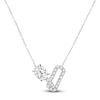 Thumbnail Image 1 of Oval & Round-Cut Lab-Grown Diamond Paperclip Link Necklace 2 ct tw 14K White Gold 18"