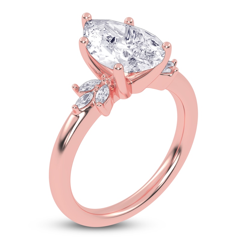 Main Image 2 of Pear-Shaped Created By Jared Studio Lab-Grown Diamond Engagement Ring 2-1/6 ct tw 14K Rose Gold