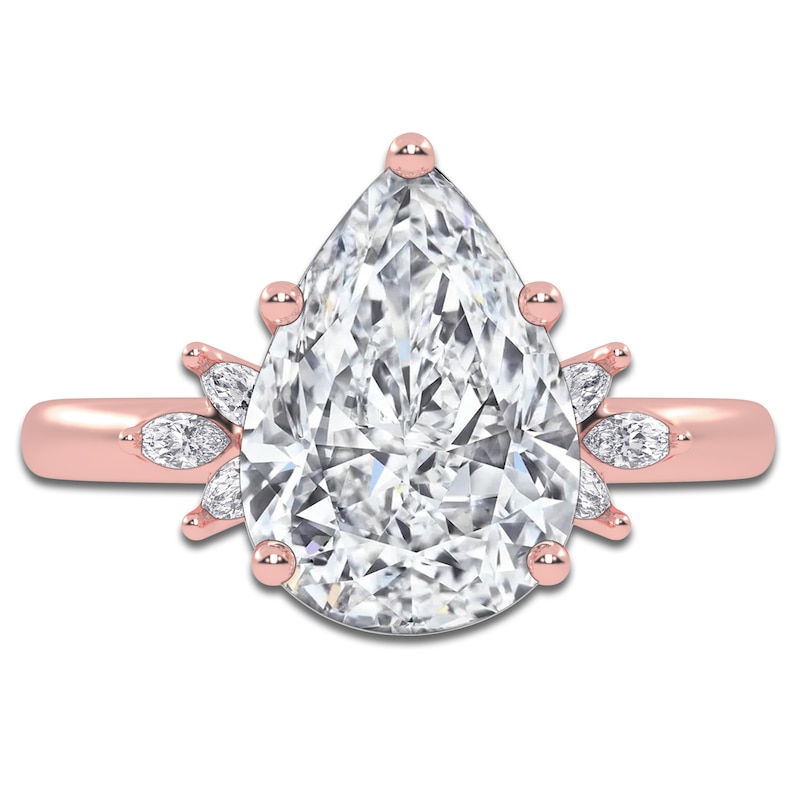 Main Image 3 of Pear-Shaped Created By Jared Studio Lab-Grown Diamond Engagement Ring 2-1/6 ct tw 14K Rose Gold