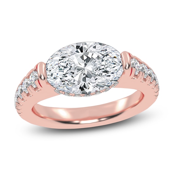 Oval-Cut Lab-Grown Diamond Engagement Ring 3-1/2 ct tw 14K Rose Gold