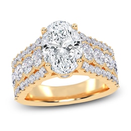 Oval-Cut Created By Jared Studio Lab-Grown Diamond Engagement Ring 3-3/4 ct tw 14K Yellow Gold