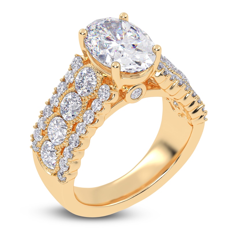 Main Image 2 of Oval-Cut Created By Jared Studio Lab-Grown Diamond Engagement Ring 3-3/4 ct tw 14K Yellow Gold