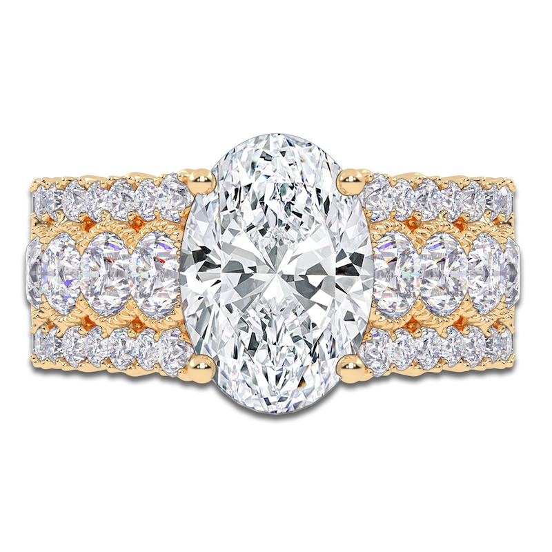 Main Image 3 of Oval-Cut Created By Jared Studio Lab-Grown Diamond Engagement Ring 3-3/4 ct tw 14K Yellow Gold