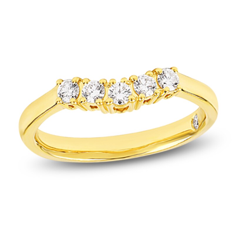 Main Image 1 of Storied Diamond Desert Sands of Eternity Contour Anniversary Ring 1/3 ct tw 18K Yellow Gold