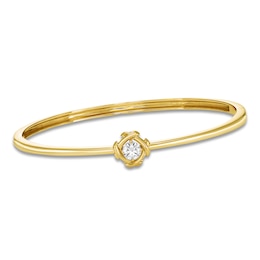 Unspoken Diamond Solitaire Bangle Bracelet 1/2 ct tw 14K Yellow Gold 7.25" (I1/I)