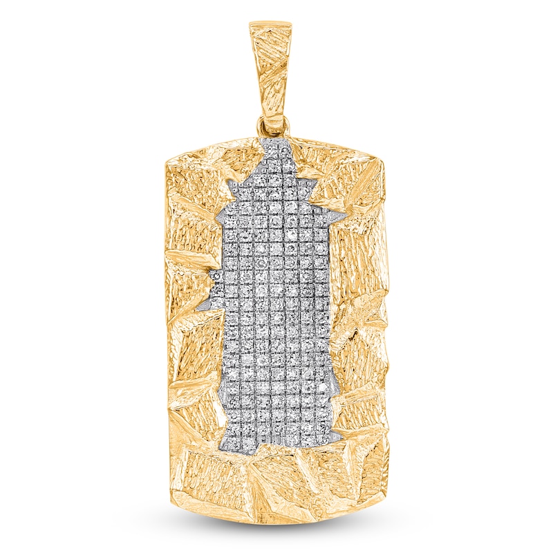 Main Image 1 of Men's Diamond Nugget Charm 1/2 ct tw 10K Yellow Gold