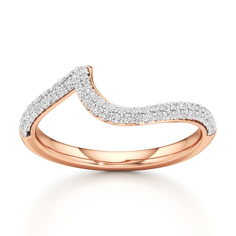 Main Image 1 of J'Lure Lab-Grown Diamond Contour Wedding Band 1/3 ct tw 18K Rose Gold