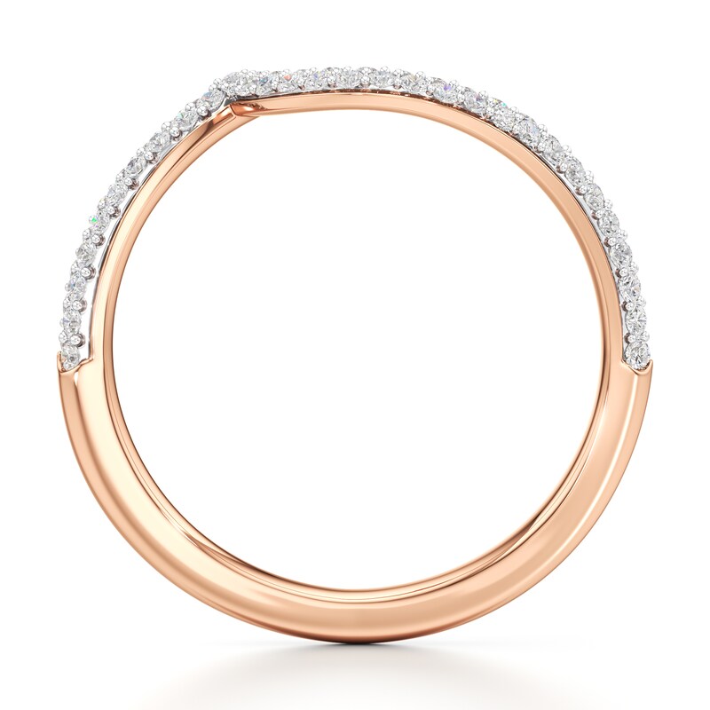 Main Image 2 of J'Lure Lab-Grown Diamond Contour Wedding Band 1/3 ct tw 18K Rose Gold