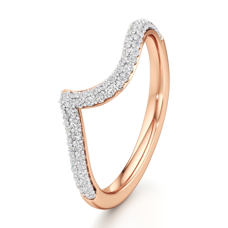 Main Image 4 of J'Lure Lab-Grown Diamond Contour Wedding Band 1/3 ct tw 18K Rose Gold