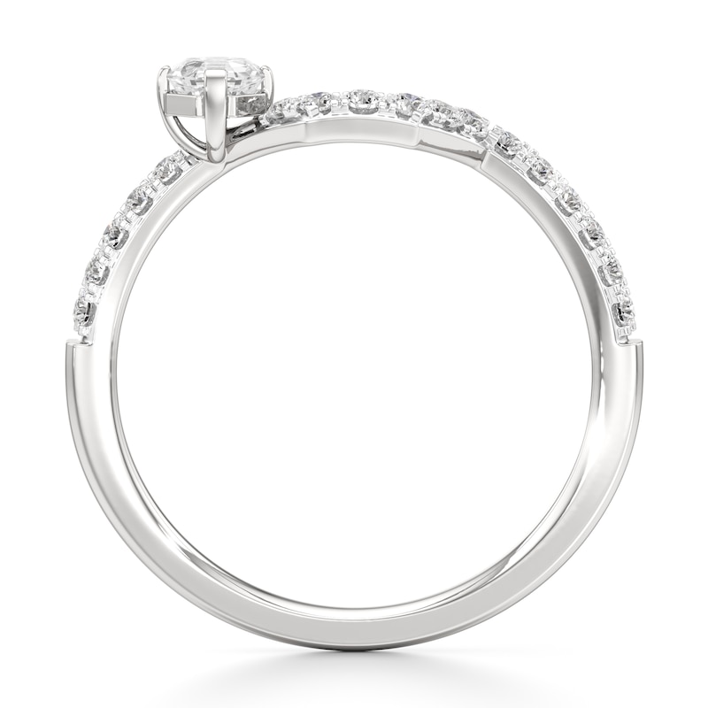 Main Image 2 of J'Lure Octagon Step-Cut Lab-Grown Diamond Contour Wedding Band 3/8 ct tw 18K White Gold