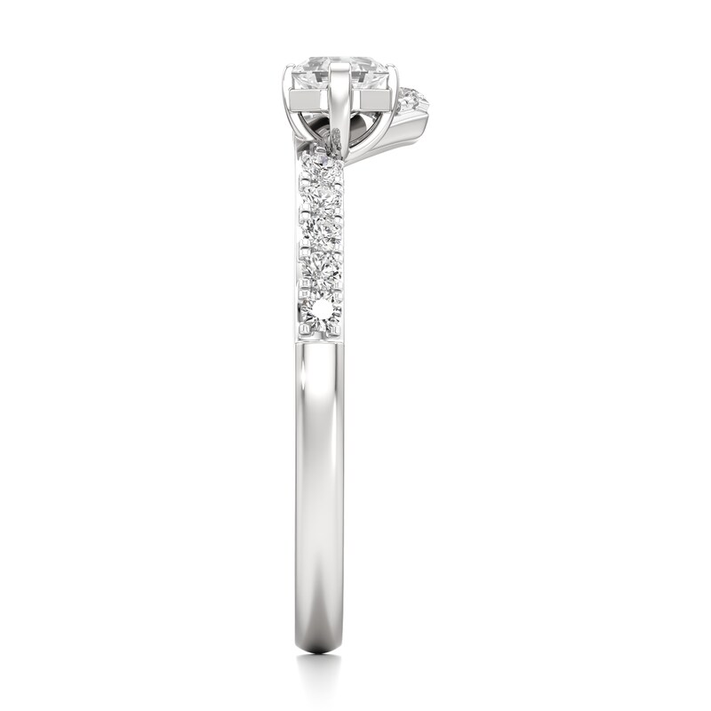 Main Image 3 of J'Lure Octagon Step-Cut Lab-Grown Diamond Contour Wedding Band 3/8 ct tw 18K White Gold