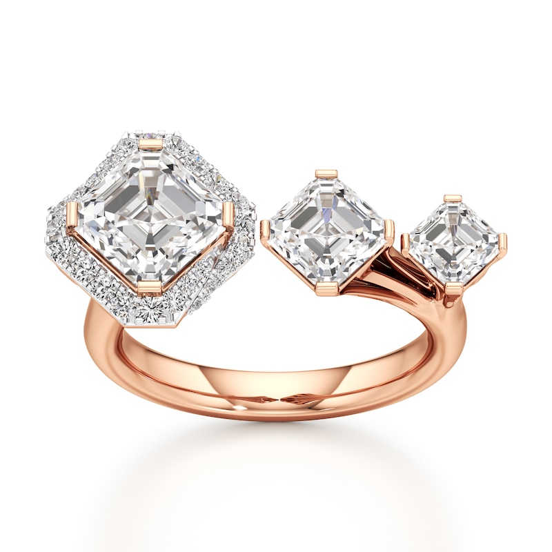 Main Image 1 of J'Lure Square-Emerald Step-Cut Lab-Grown Diamond Engagement Ring 3-5/8 ct tw 18K Rose Gold