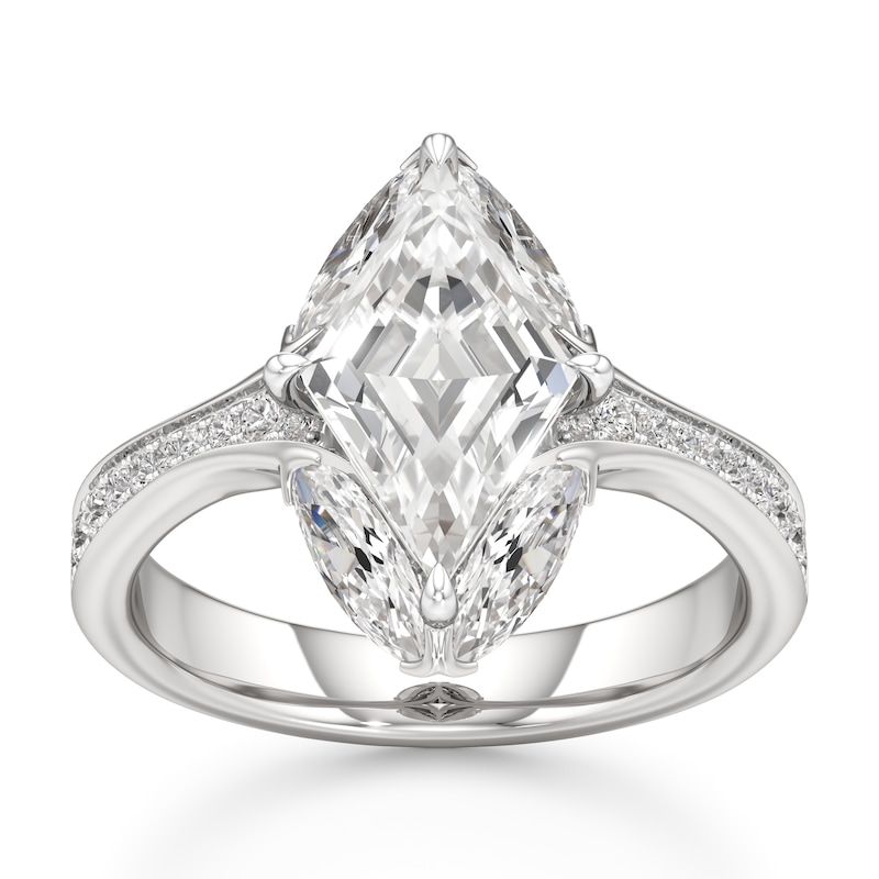 Main Image 1 of J'Lure Lozenge Step-Cut Lab-Grown Diamond Engagement Ring 3-1/4 ct tw 18K White Gold