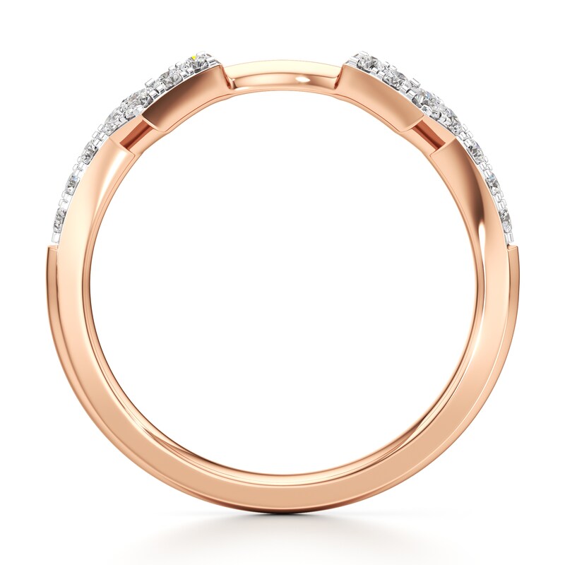 Main Image 2 of J'Lure Lab-Grown Diamond Angled Contour Wedding Band 1/5 ct tw 18K Rose Gold