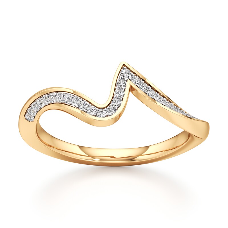 Main Image 1 of J'Lure Lab-Grown Diamond Contour Wedding Band 1/6 ct tw 18K Yellow Gold