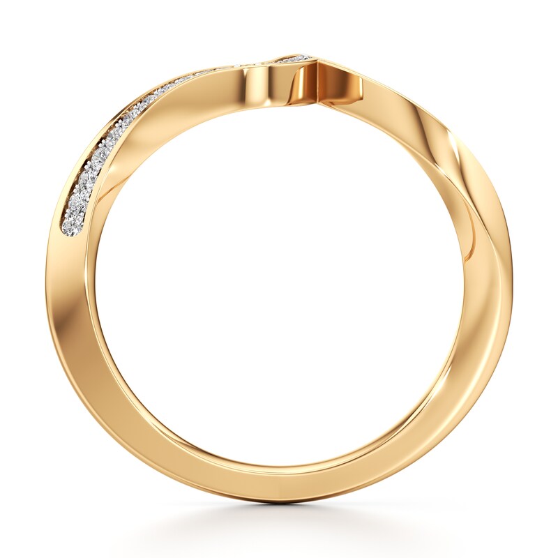 Main Image 2 of J'Lure Lab-Grown Diamond Contour Wedding Band 1/6 ct tw 18K Yellow Gold