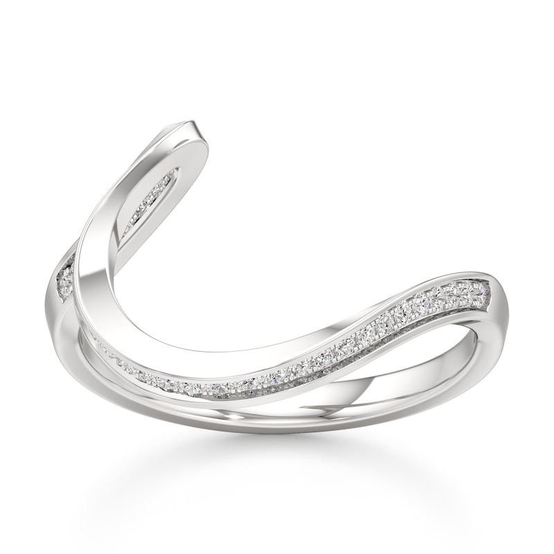 Main Image 1 of J'Lure Lab-Grown Diamond Contour Wedding Band 1/6 ct tw 18K White Gold
