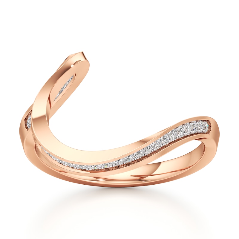 Main Image 1 of J'Lure Lab-Grown Diamond Contour Wedding Band 1/6 ct tw 18K Rose Gold