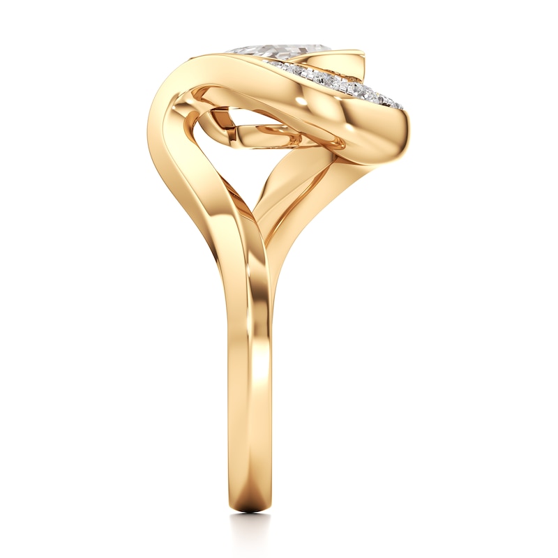 Main Image 3 of J'Lure Leaf Step-Cut Lab-Grown Diamond Engagement Ring 2 ct tw 18K Yellow Gold
