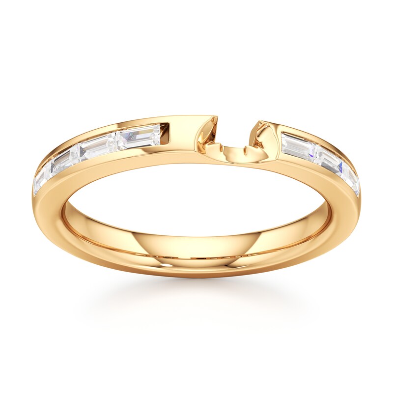 Main Image 1 of J'Lure Baguette-Cut Lab-Grown Diamond Contour Wedding Band 1/3 ct tw 18K Yellow Gold