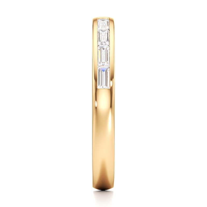 Main Image 3 of J'Lure Baguette-Cut Lab-Grown Diamond Contour Wedding Band 1/3 ct tw 18K Yellow Gold