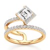 Thumbnail Image 1 of J'Lure Carre Step-Cut Lab-Grown Diamond Spiral Engagement Ring 1-3/8 ct tw 18K Yellow Gold